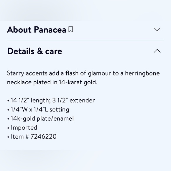 Panacea Gold Looking Herringbone Star Necklace - Picture 2 of 3